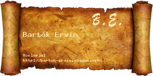 Bartók Ervin névjegykártya